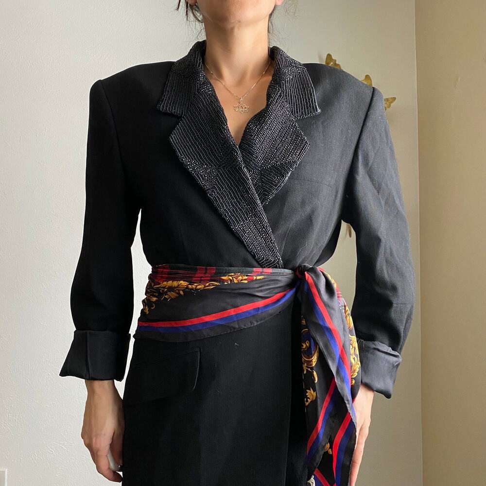 80s vintage silk scarf - Picture 4 of 7